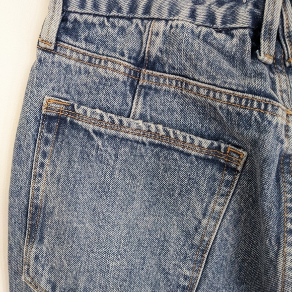 GOOD AMERICAN Good 90's Duster High Rise Jean Distressed Blue950 NEW Size 12 - Picture 6 of 11